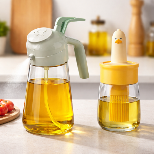 Raizak Smart Oil Control Set – 2-in-1 Oil Dispenser & Silicone Brush